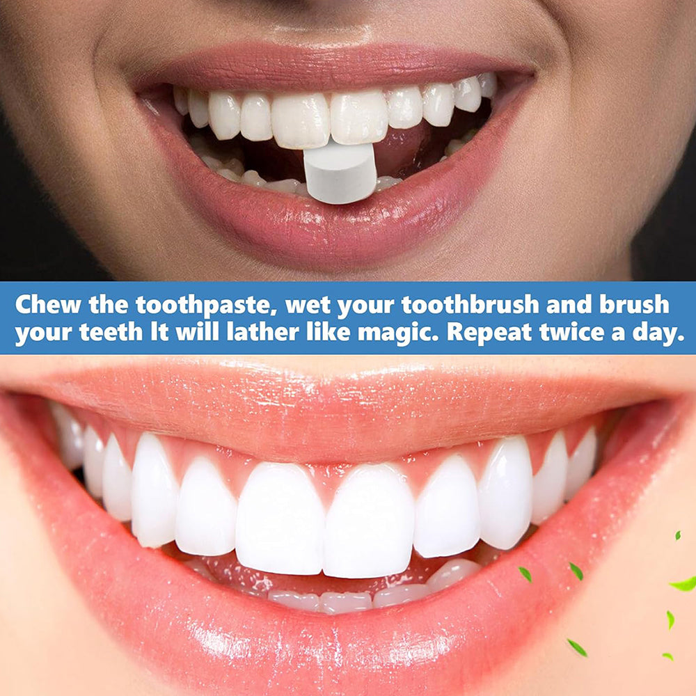 2-in-1 Toothpaste Tablets – Fresh Mint, Travel Jar (62 Ct)