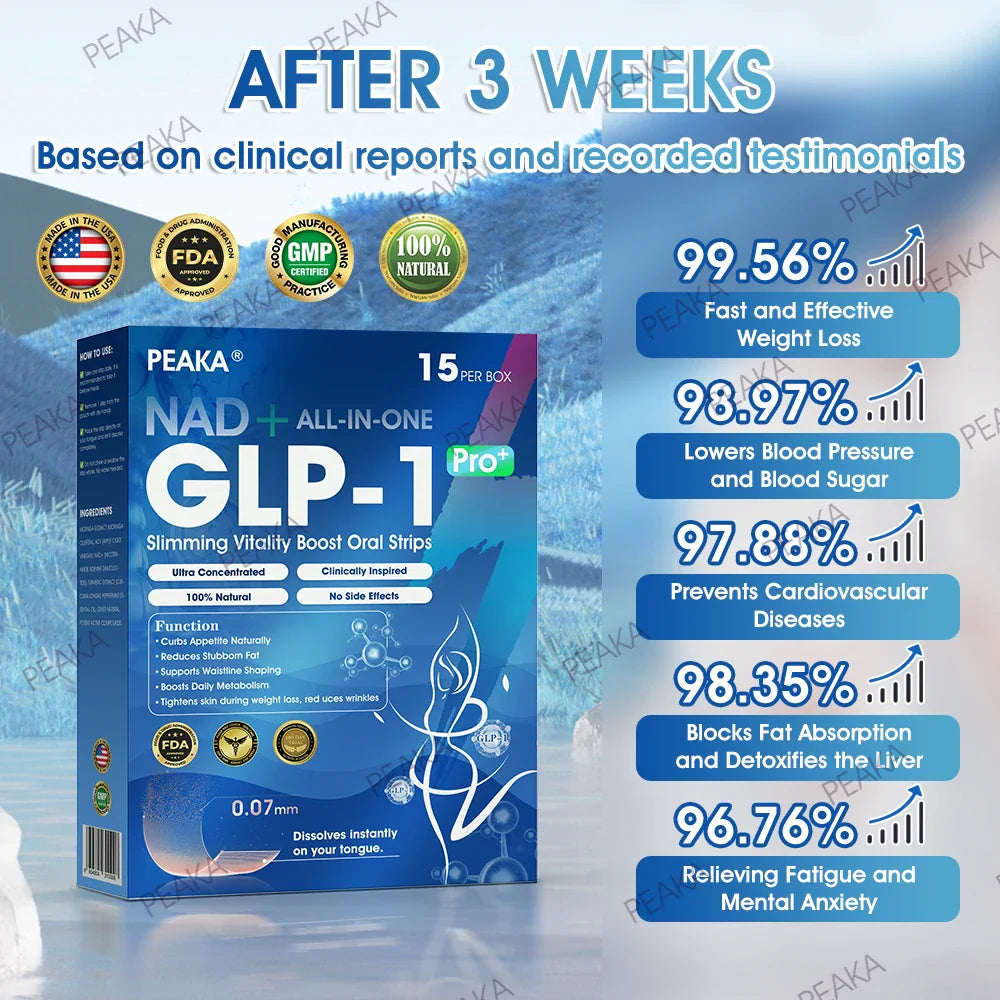 【Final Day – 80% OFF】 PEAKA® GLP‑1 Seven-in-One Slimming Vitality Boost Oral Strips 👩⚕️ FDA-Registered | 1 Strip Daily | Visible Results in 7 Days ✅ Supports Weight Loss, Heart Health, Blood Sugar, Sleep & Joint Mobility