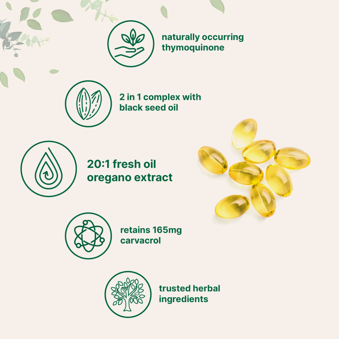 Oregano + Black Seed, Immune Softgels