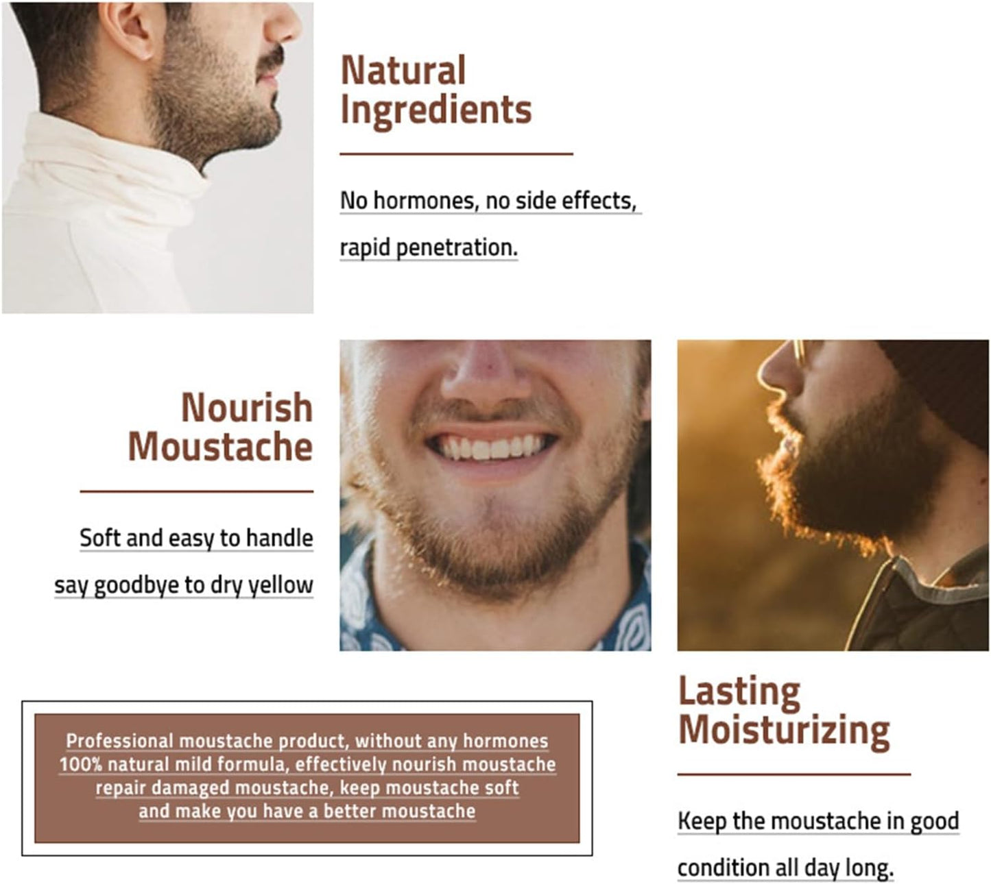 Beard and Mustache Wax 30g, Balm for Beard and Shaping Facial Hair with Coconut Oil Natural Conditioner Wax