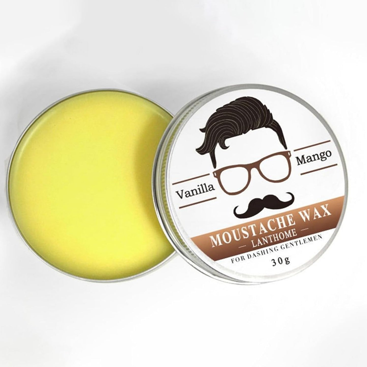 Beard and Mustache Wax 30g, Balm for Beard and Shaping Facial Hair with Coconut Oil Natural Conditioner Wax