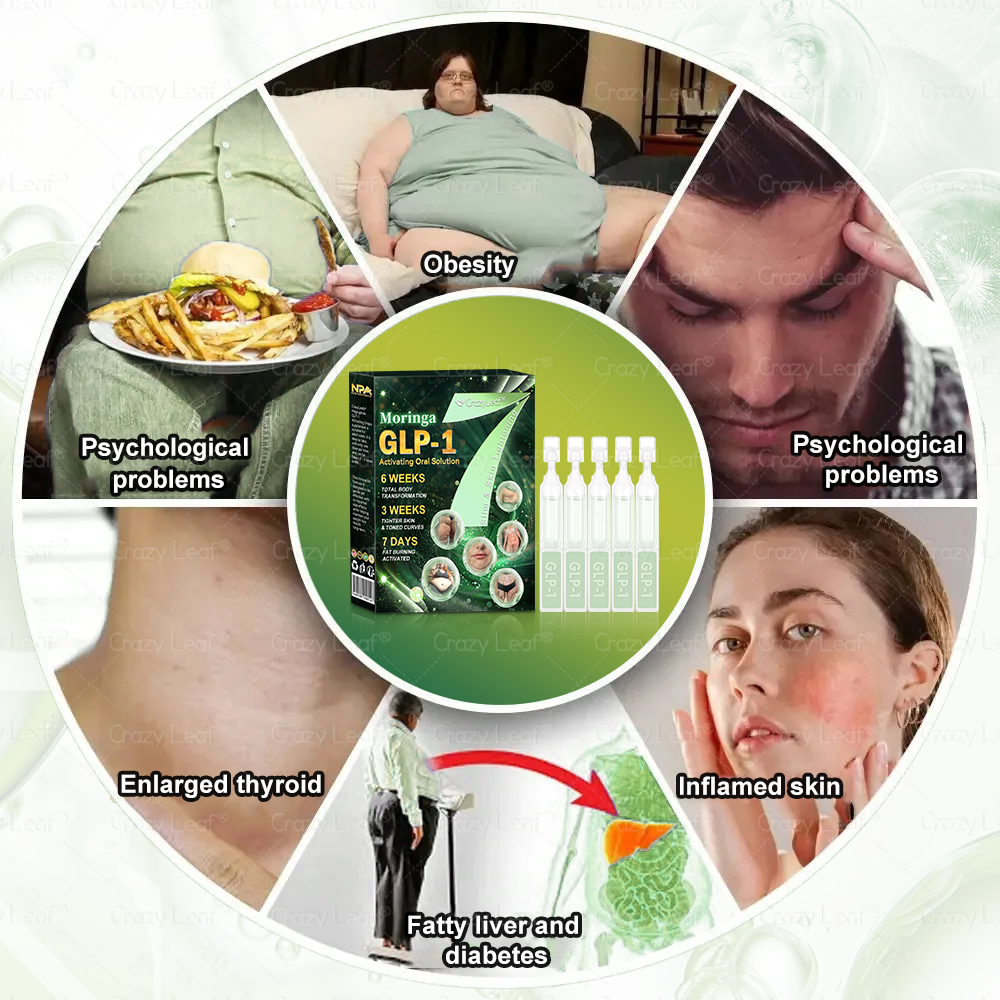 CrazyLeaf® GLP-1 Weight Loss Oral Solution – 👨⚕️ Supports Relief from Obesity, Cardiovascular Disease, Diabetes, Sleep Apnea, Joint Problems, and More 3