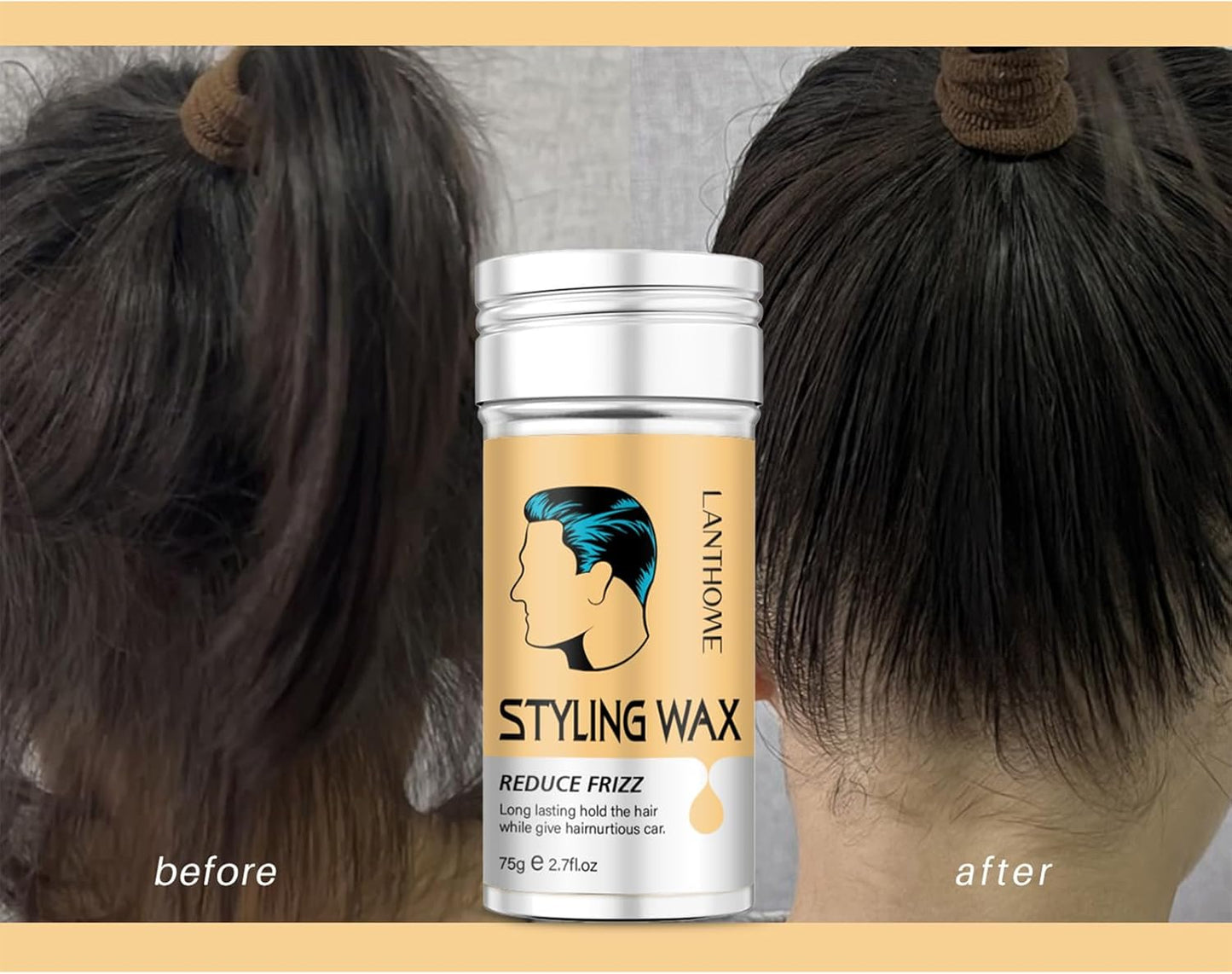 Hair Wax Stick Styling Wax for Smooth Wigs Slick Stick for Hair Styling Hair Pomade Stick Artifacts for Women