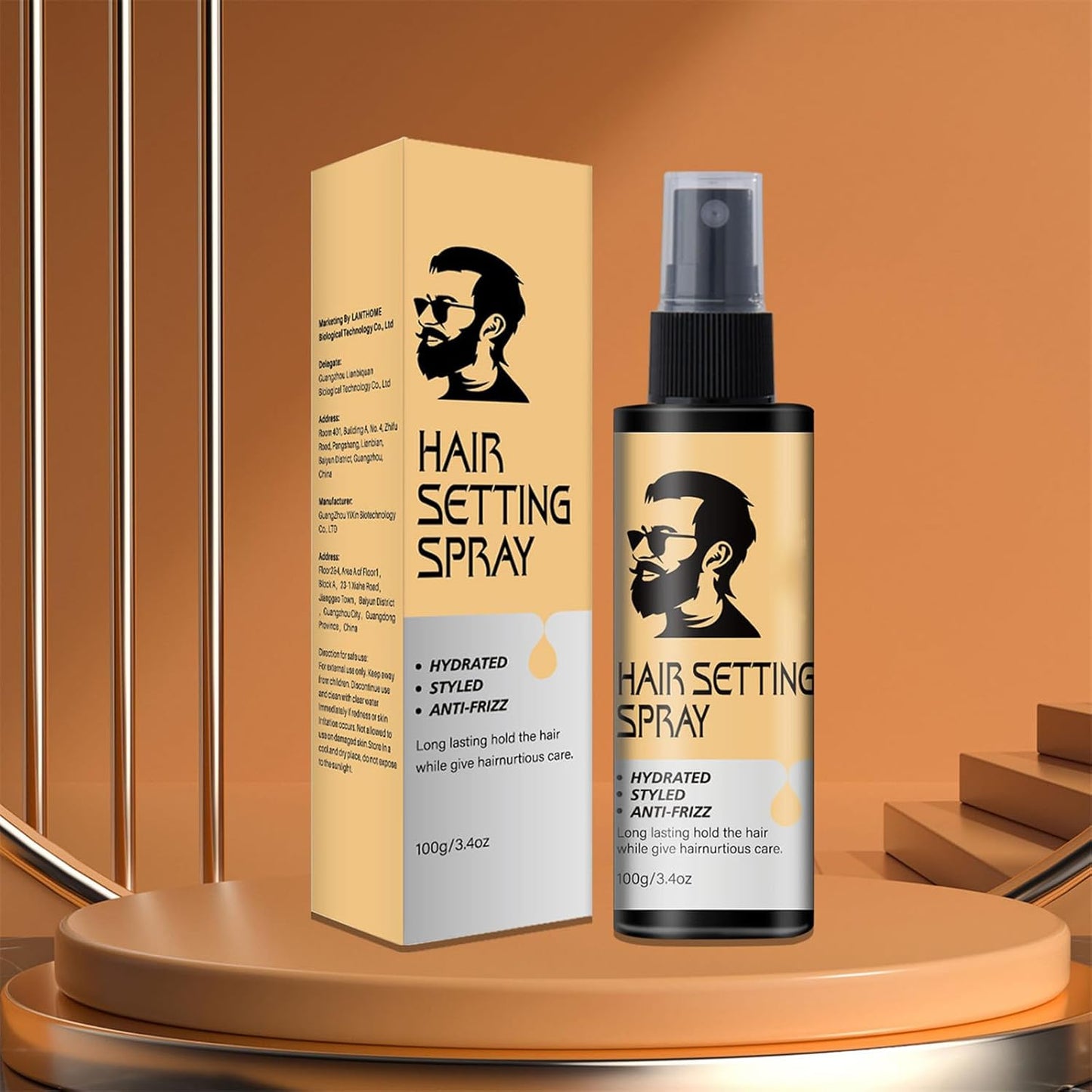 Create Fuller and Control Your Hairstyle Prevent Hair Frizz with Hair Spray for Men Lightweight Styling Spray 100ML