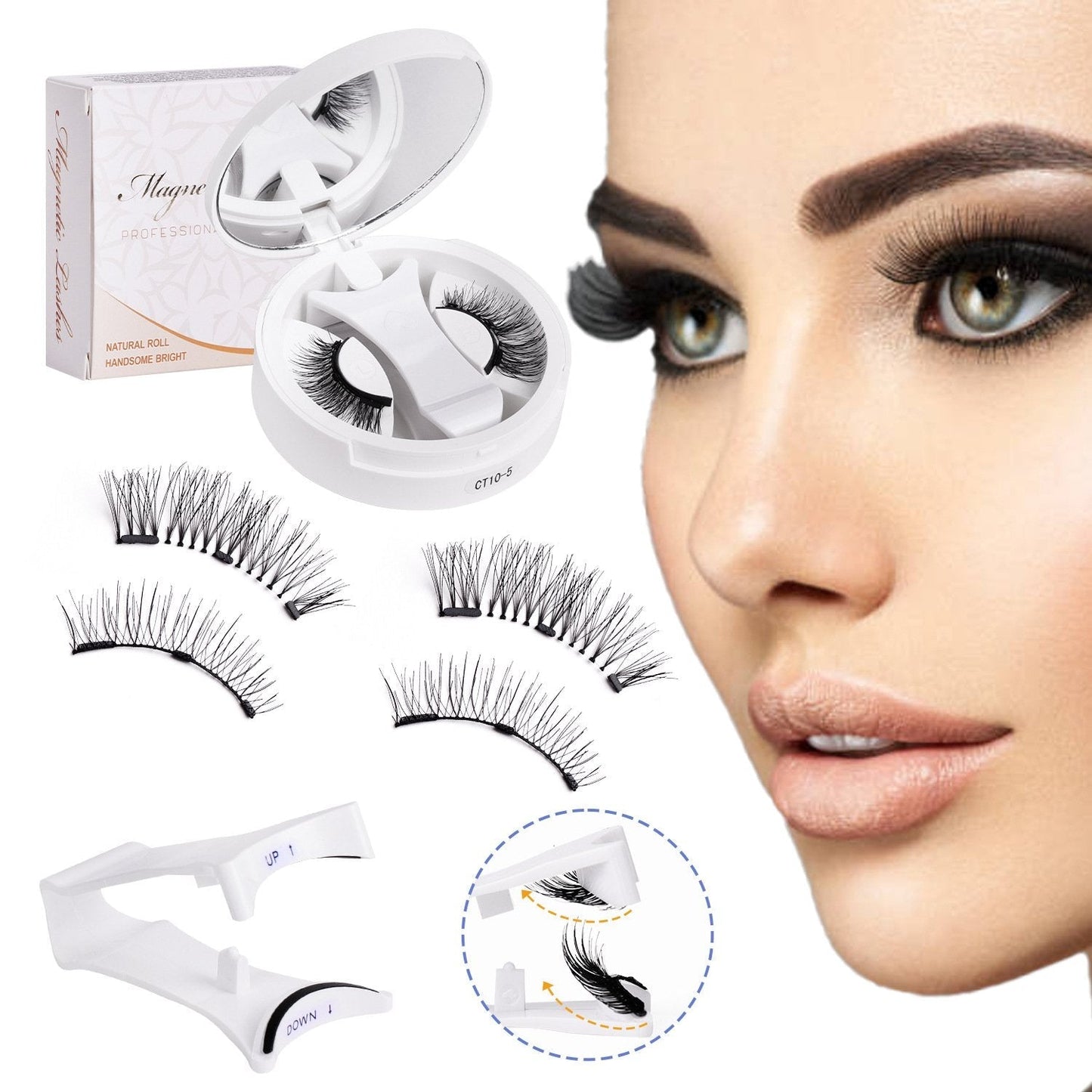 Soft Magnetic Eyelashes All-in-One Box, Reusable