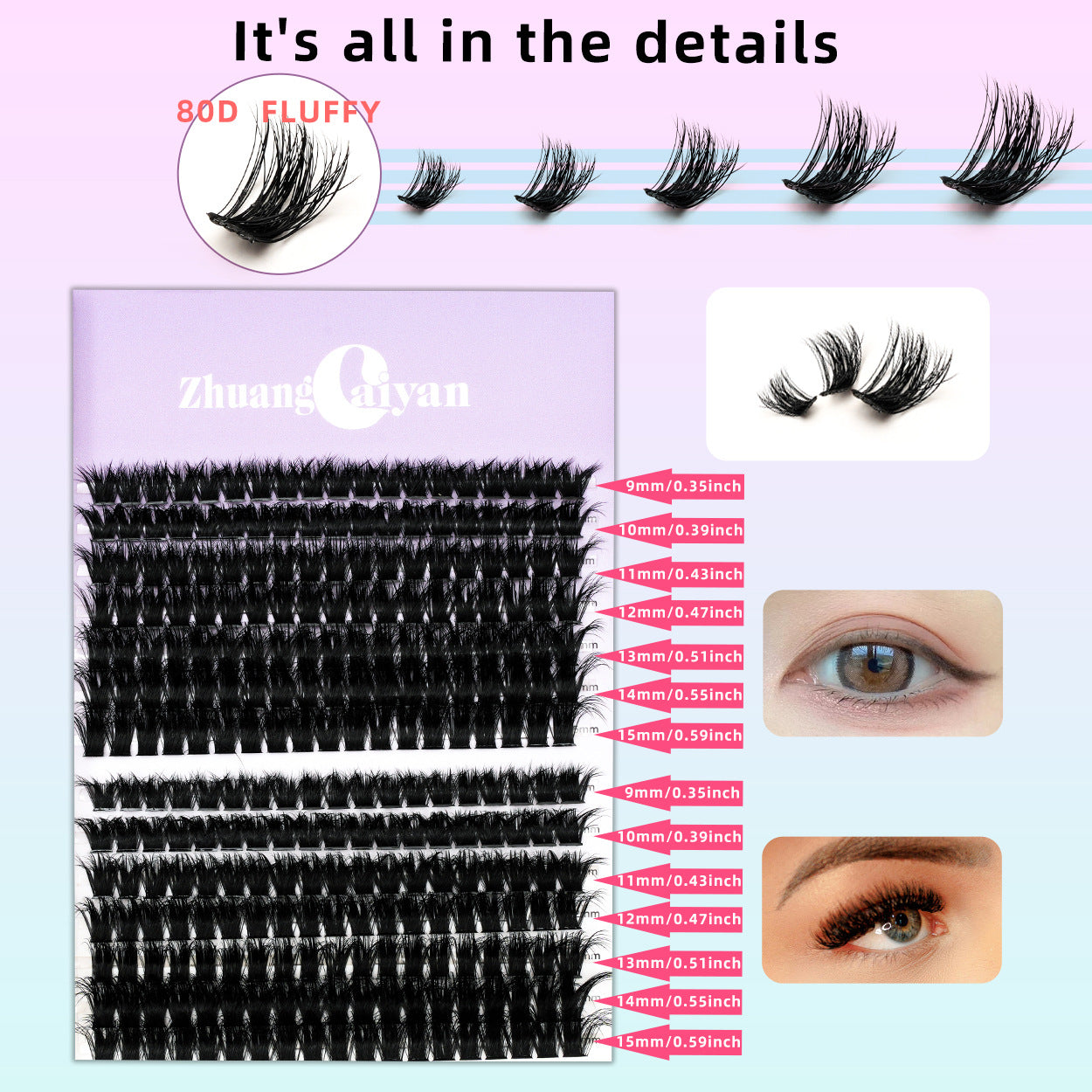 Lash Clusters Kit with Long-lasting Lash Bond and Seal,Tweezers and Remover