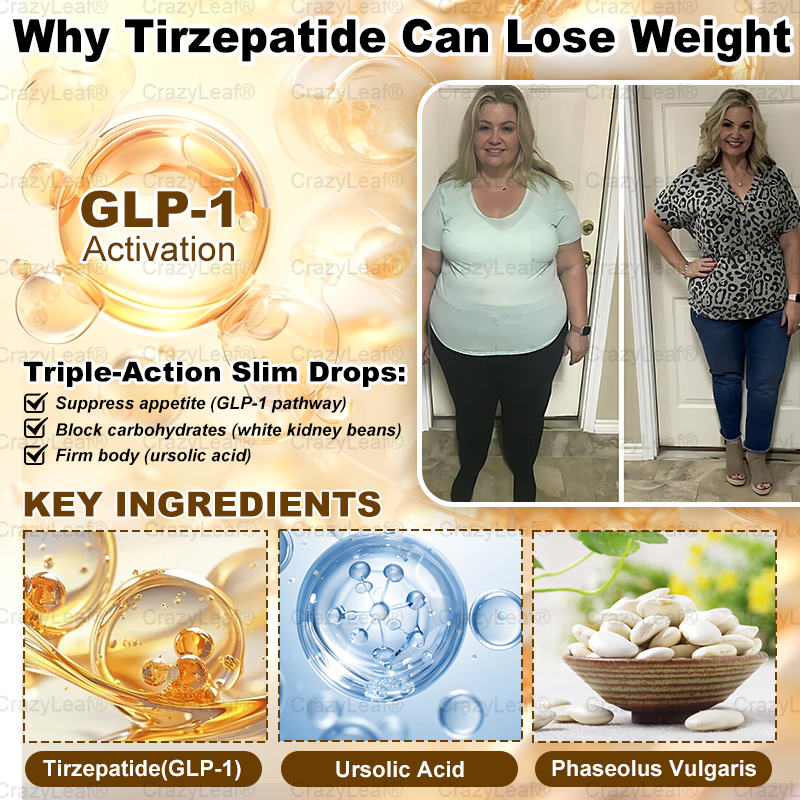 Mayo & Cleveland Clinic | CrazyLeaf® Tirzepatide GIP/GLP-1 Dual-Action Slimming & Health Boost Drops (Food-grade fat burner – Developed by The Obesity Society)
