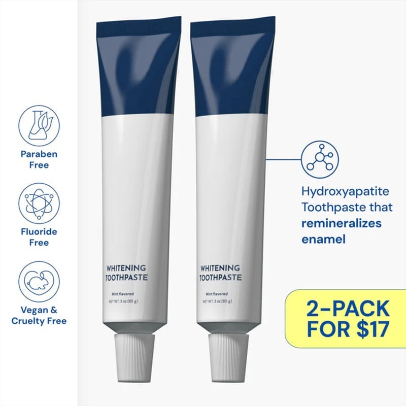 Fluoride-Free Hydroxyapatite Teeth Whitening Toothpaste with Coconut Oil & Xylitol ❄️