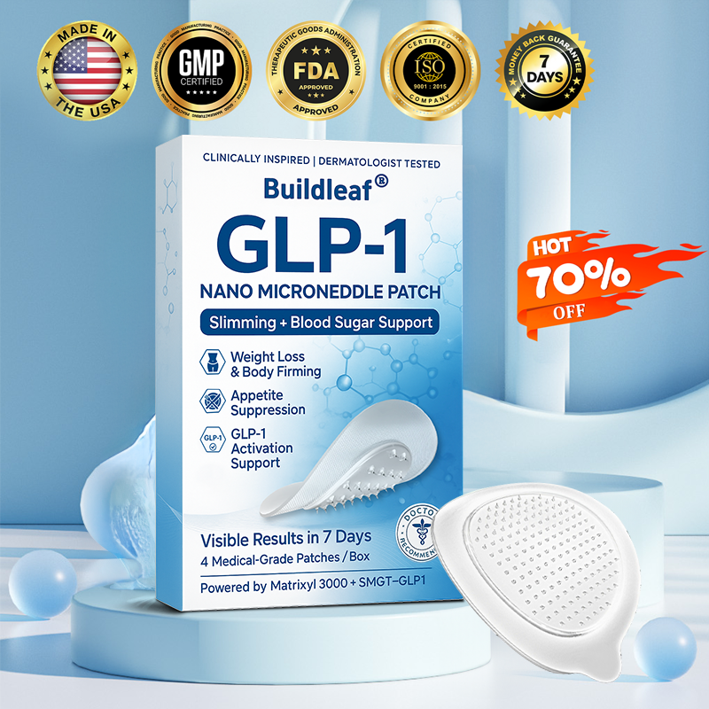 Official Store | BuildLeaf® SMGT-GLP-1 Nano Microneedle Patch with Collagen & Matrixyl 3000 丨Obesity,Cardiovascular Diseas, Diabetes, Sleep Apnea, Joint Problems and More