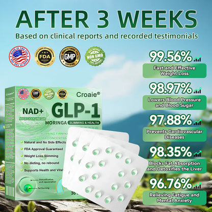 Croaie® GLP-1 Weight Loss Liquid Gel🏅 - NAD+ & Moringa & ACV & Keto BHB — Obesity, Cardiovascular Disease, Diabetes, Sleep Apnea, Joint Problems and More