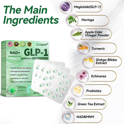 Croaie® GLP-1 Weight Loss Liquid Gel🏅 - NAD+ & Moringa & ACV & Keto BHB — Obesity, Cardiovascular Disease, Diabetes, Sleep Apnea, Joint Problems and More