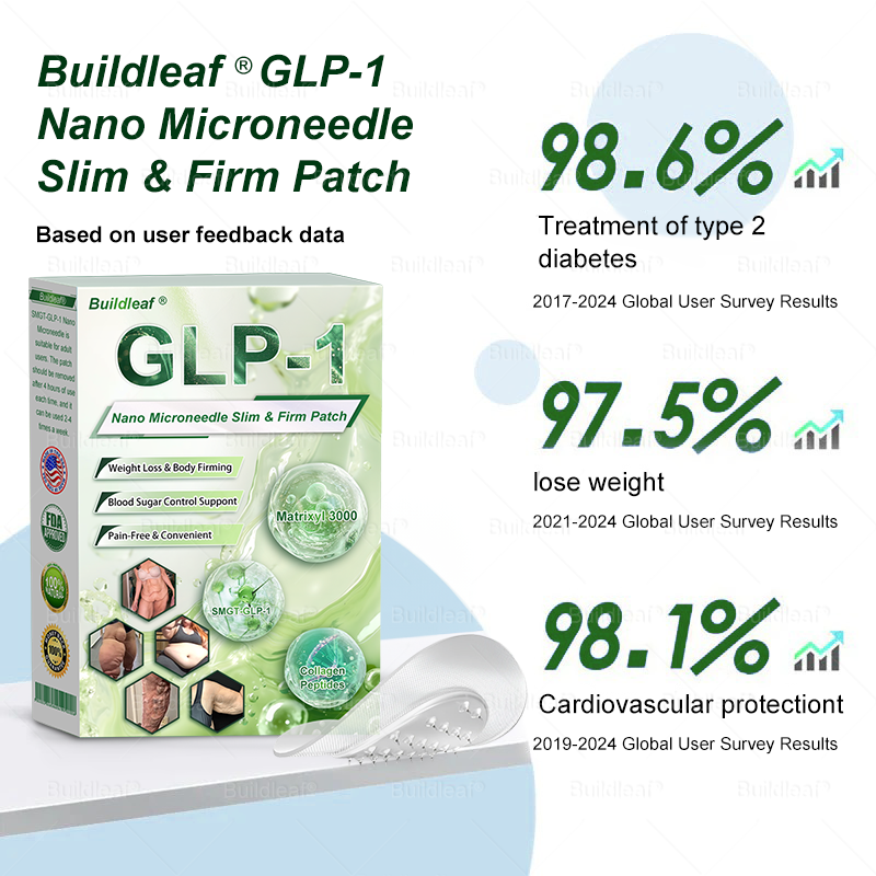 Official Store | BuildLeaf® SMGT-GLP-1 Nano Microneedle Patch with Collagen & Matrixyl 3000丨Targets Obesity, Loose Skin, High Blood Pressure, Diabetes, Fatty Liver, Joint Pain, Brain Fog, Low Energy, Body Aches, and More