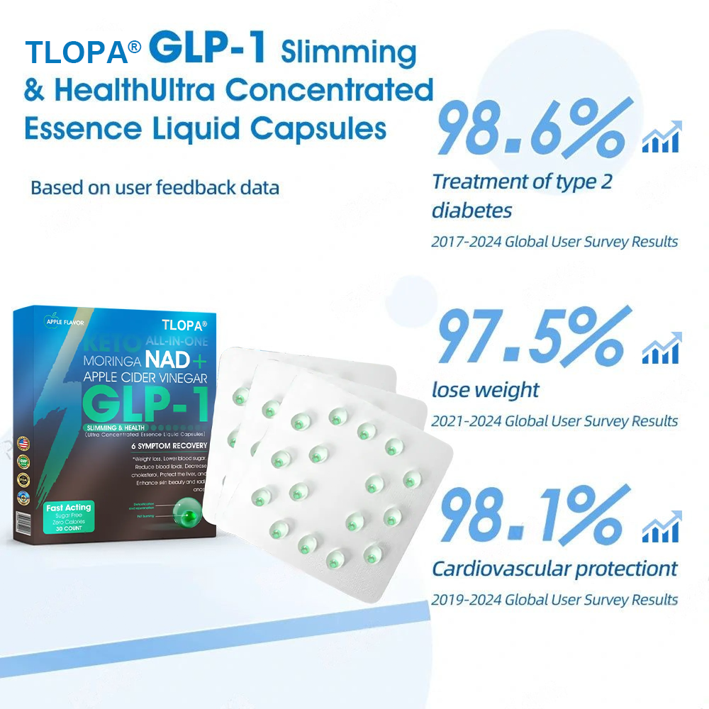 [Official Authorized Store] TLOPA® GLP-1 Slimming & Health Ultra Concentrated Essence Liquid Pearls - NAD+ Moringa & ACV (✅speedy, long-lasting, addressing diabetes, obesity, and cardiovascular diseases) - ⚡Developed by the Obesity Society