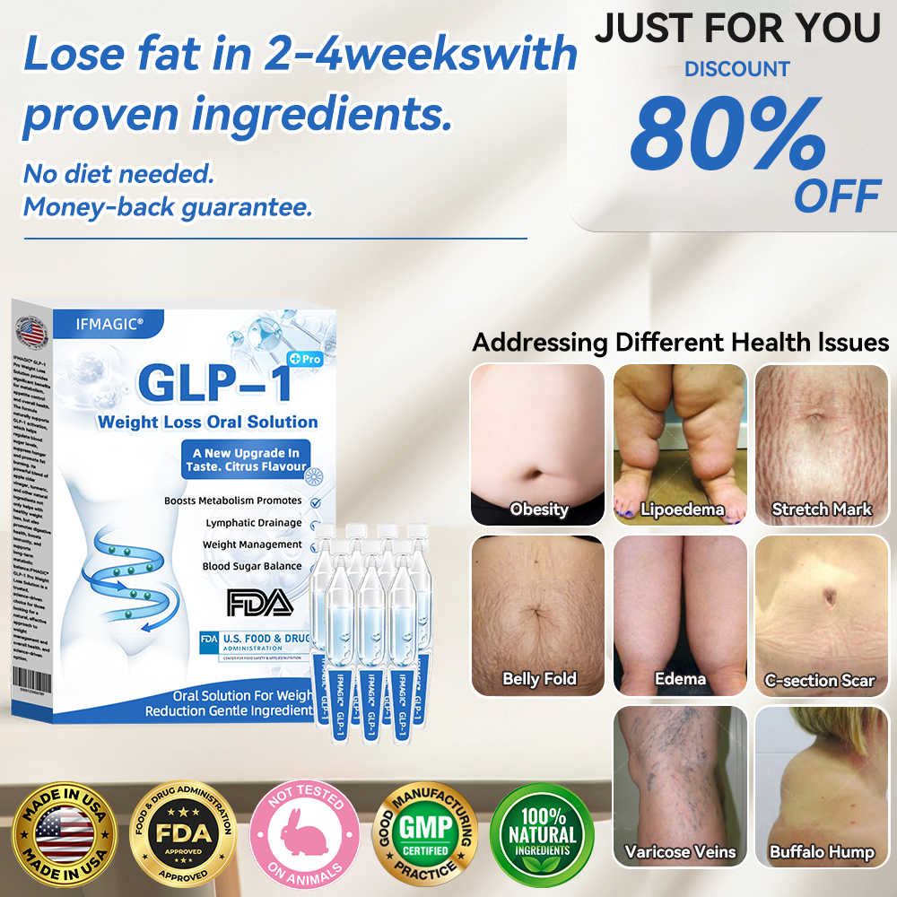 IFMAGIC® GLP-1 Pro Weight Loss Oral Solution✅Recommended doctors for obesity in the USA👩‍⚕️Suitable for obesity, cardiovascular diseases, diabetes, sleep apnea, high cholesterol and blood lipids, joint problems, and various other conditions👍