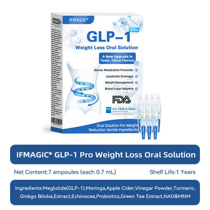 IFMAGIC® GLP-1 Pro Weight Loss Oral Solution✅Recommended doctors for obesity in the USA👩‍⚕️Suitable for obesity, cardiovascular diseases, diabetes, sleep apnea, high cholesterol and blood lipids, joint problems, and various other conditions👍