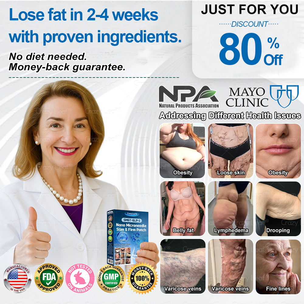 [Mayo Clinic Recommended] I Official Store | CrazyLeaf® SMGT-GLP-1 Nano Microneedle Slim & Firm Patch｜Slimming + Skin Tightening + Blood Sugar Support｜Regain your figure in 7 days｜No Injection Needed(Painless, Long-Lasting)