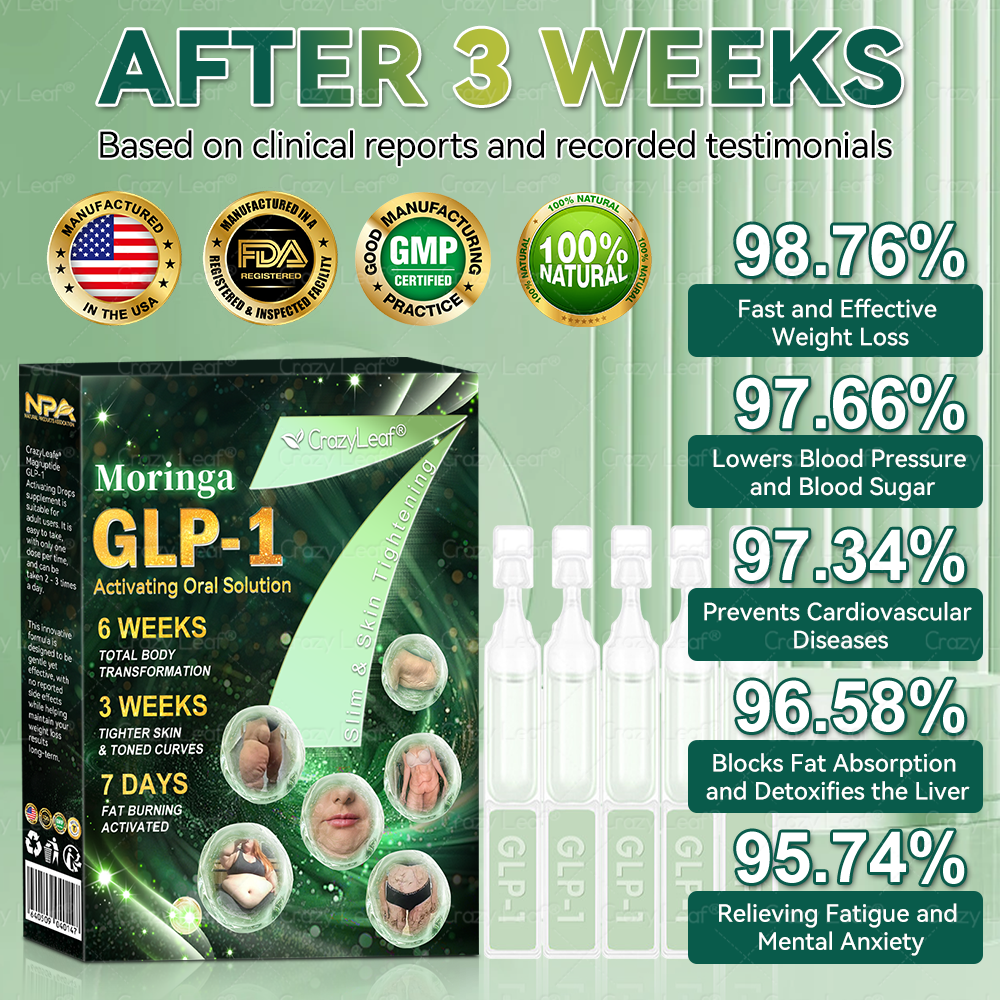CrazyLeaf® GLP-1 Weight Loss Oral Solution – 👨‍⚕️ Supports Relief from Obesity, Cardiovascular Disease, Diabetes, Sleep Apnea, Joint Problems, and More 3