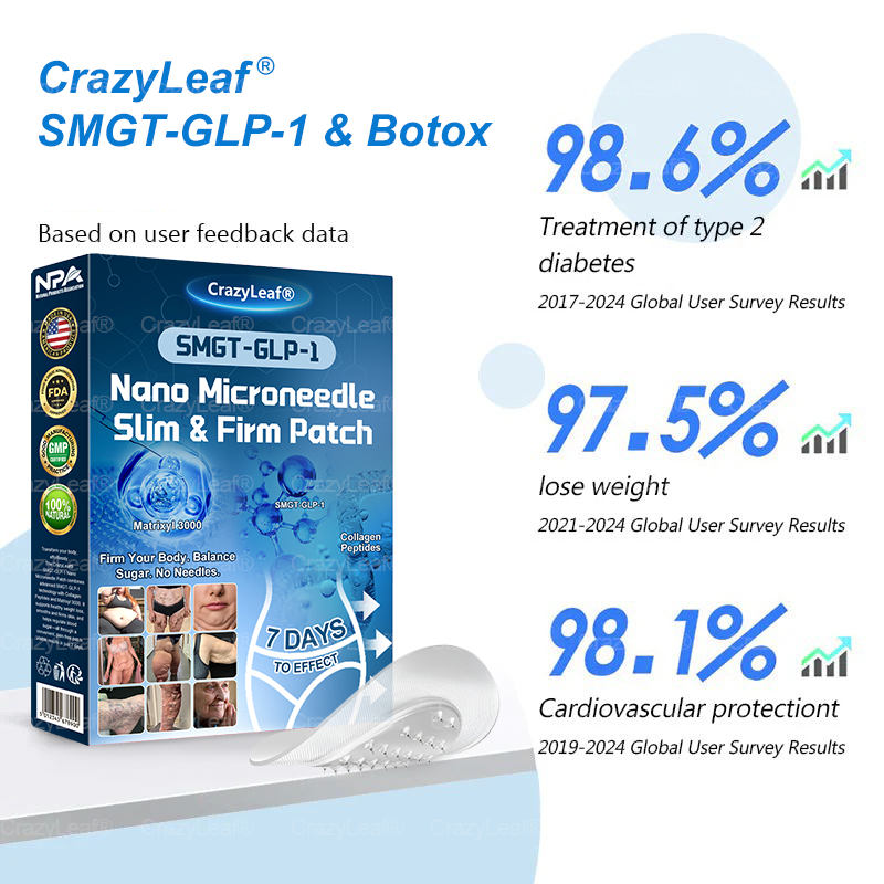 [Mayo Clinic Recommended] I Official Store | CrazyLeaf® SMGT-GLP-1 Nano Microneedle Slim & Firm Patch｜Slimming + Skin Tightening + Blood Sugar Support｜Regain your figure in 7 days｜No Injection Needed(Painless, Long-Lasting)