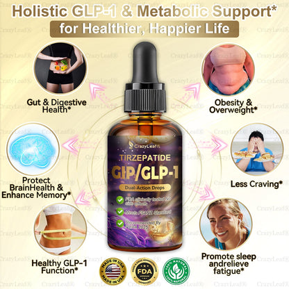 Mayo & Cleveland Clinic | CrazyLeaf® Tirzepatide GIP/GLP-1 Dual-Action Slimming & Health Boost Drops (Food-grade fat burner – Developed by The Obesity Society)