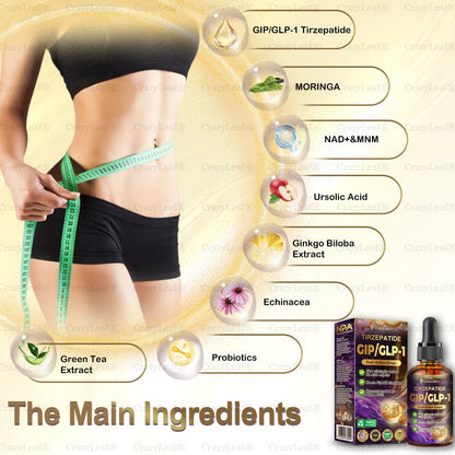 Mayo & Cleveland Clinic | CrazyLeaf® Tirzepatide GIP/GLP-1 Dual-Action Slimming & Health Boost Drops (Food-grade fat burner – Developed by The Obesity Society)