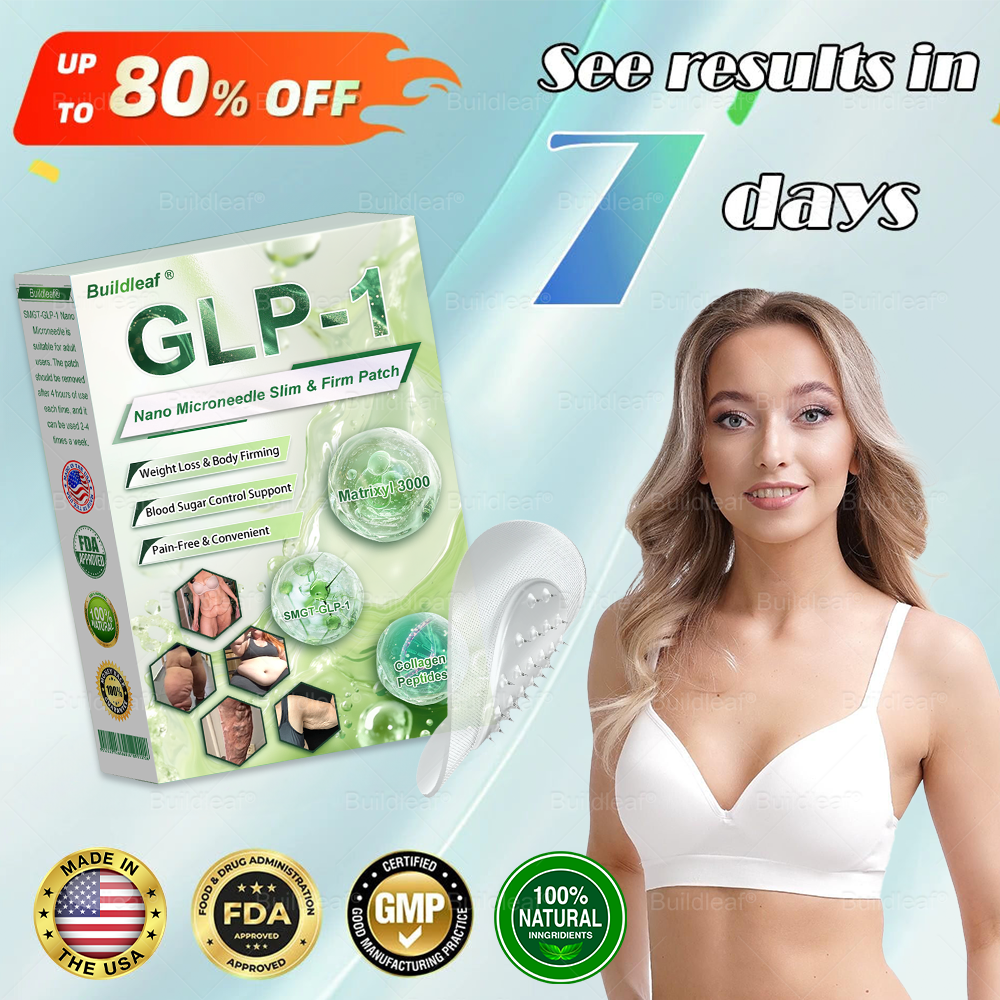 Official Store | BuildLeaf® SMGT-GLP-1 Nano Microneedle Patch with Collagen & Matrixyl 3000丨Targets Obesity, Loose Skin, High Blood Pressure, Diabetes, Fatty Liver, Joint Pain, Brain Fog, Low Energy, Body Aches, and More