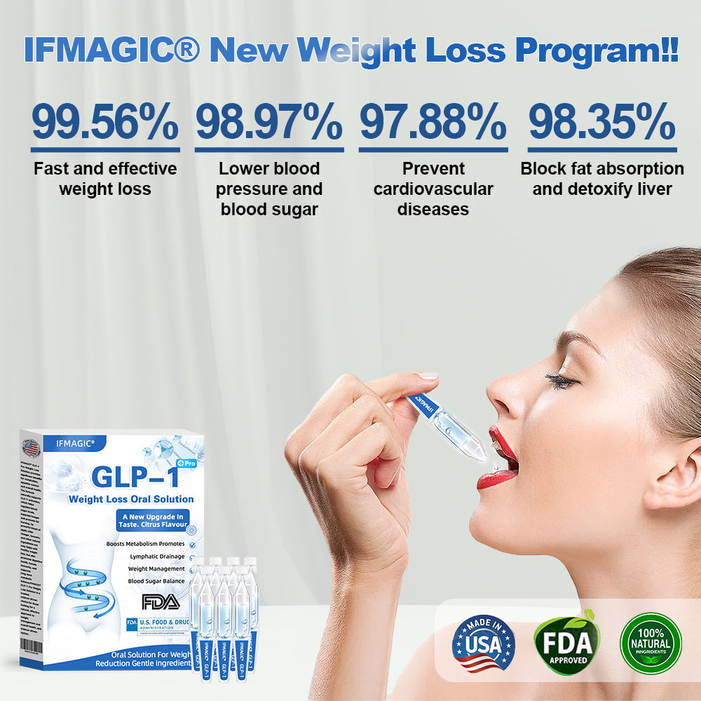 IFMAGIC® GLP-1 Pro Weight Loss Oral Solution✅Recommended doctors for obesity in the USA👩‍⚕️Suitable for obesity, cardiovascular diseases, diabetes, sleep apnea, high cholesterol and blood lipids, joint problems, and various other conditions👍
