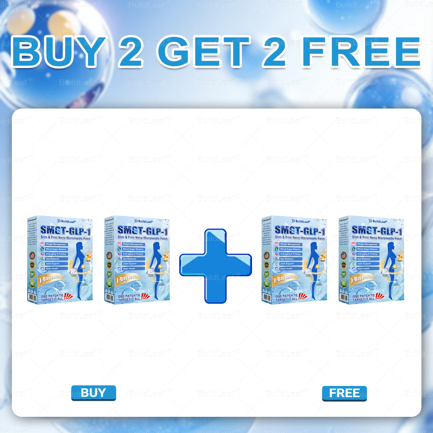 🏥FDA Official Store | 𝐵uil𝗱𝐿ea𝐟® 𝑮𝐋𝑃-1 Slim & Firm 𝑁ano 𝑀icroneedle 𝑃atch with Collagen, Turmeric & Matrixyl 3000丨Obesity, Cardiovascular Disease, Diabetes, Sleep Apnea, Joint Problems and More