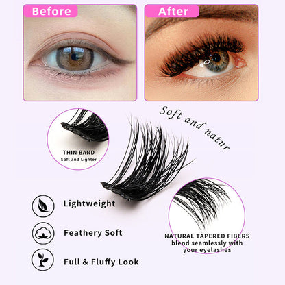 Lash Clusters Kit with Long-lasting Lash Bond and Seal,Tweezers and Remover