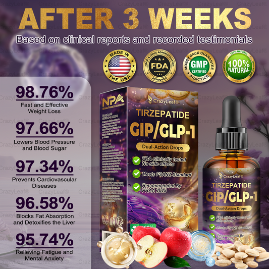 Mayo & Cleveland Clinic | CrazyLeaf® Tirzepatide GIP/GLP-1 Dual-Action Slimming & Health Boost Drops (Food-grade fat burner – Developed by The Obesity Society)