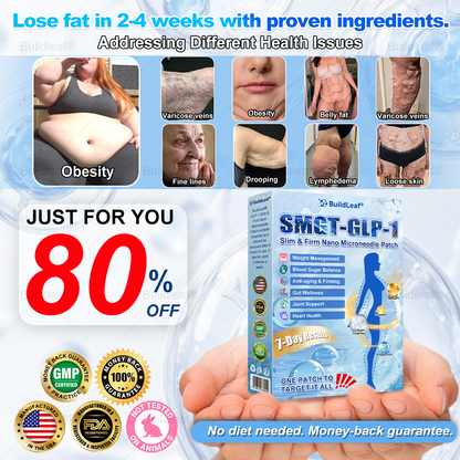 🏥FDA Official Store | 𝐵uil𝗱𝐿ea𝐟® 𝑮𝐋𝑃-1 Slim & Firm 𝑁ano 𝑀icroneedle 𝑃atch with Collagen, Turmeric & Matrixyl 3000丨Obesity, Cardiovascular Disease, Diabetes, Sleep Apnea, Joint Problems and More