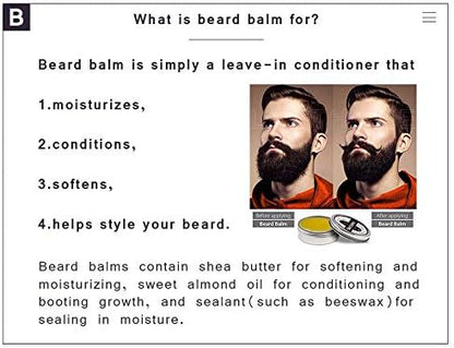 Natural Organic Beard Balm, The Best Beard Conditioner and Softer to Shape and Style of your Beard, For Dashing Gentlemen
