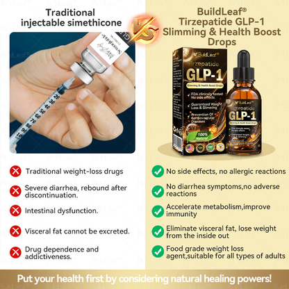 ✅ FDA-Approved | BuildLeaf® Tirzepatide GLP-1 Slimming & Health Boost Drops | GLP-1 Weight Loss Oral Solution Obesity,Cardiovascular Diseas, Diabetes, Sleep Apnea, Joint Problems and More