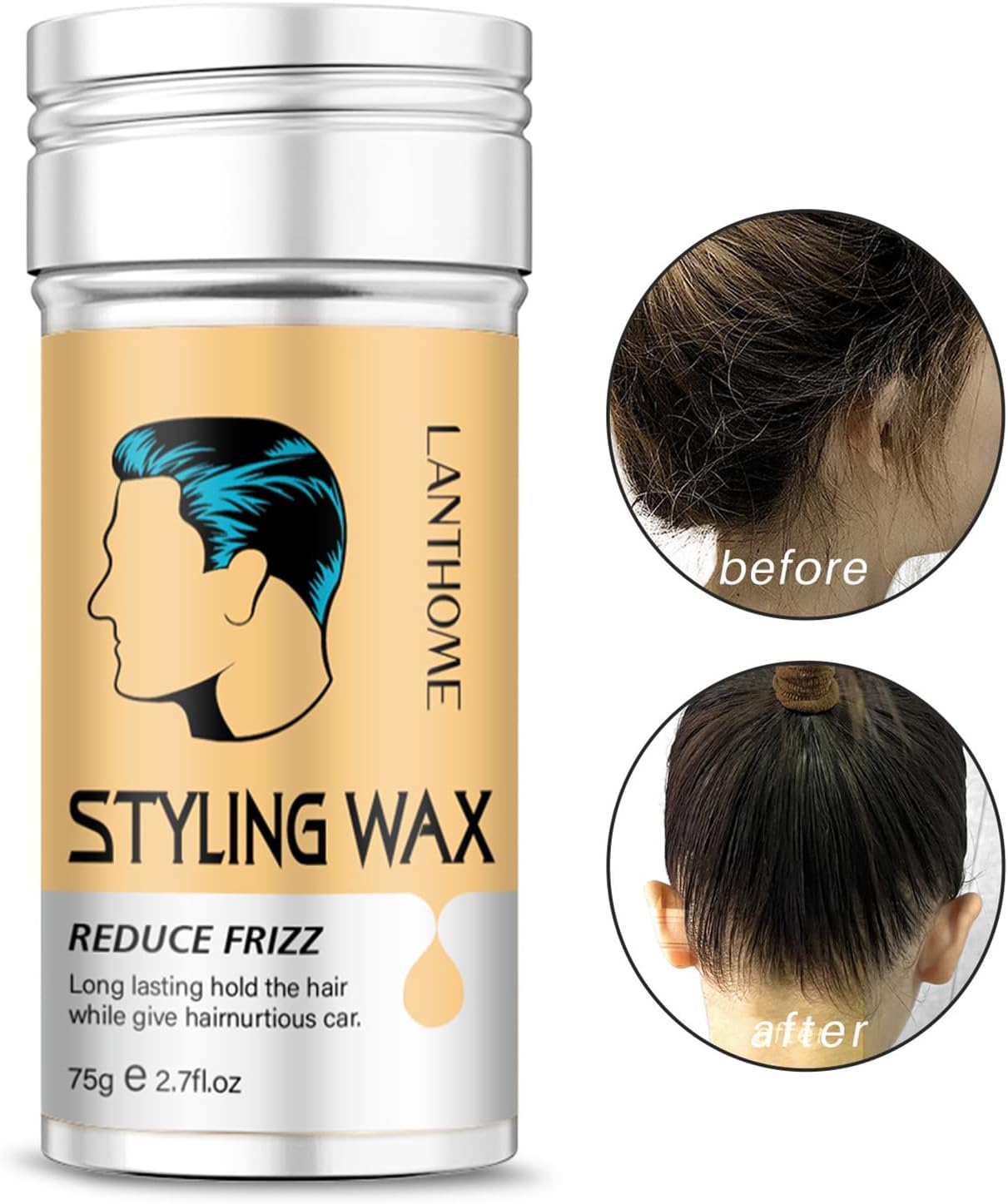 Hair Wax Stick Styling Wax for Smooth Wigs Slick Stick for Hair Styling Hair Pomade Stick Artifacts for Women