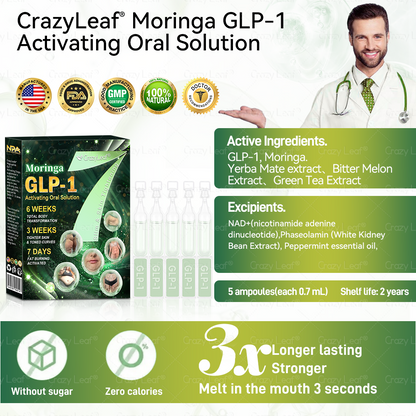Mayo Clinic Recommended | Official Store | CrazyLeaf® GLP-1 Weight Loss Oral Solution — Obesity, Cardiovascular Disease, Diabetes, Sleep Apnea, Joint Problems, and More