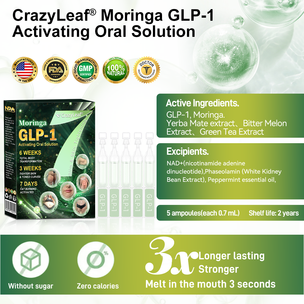 CrazyLeaf® GLP-1 Weight Loss Oral Solution – 👨‍⚕️ Supports Relief from Obesity, Cardiovascular Disease, Diabetes, Sleep Apnea, Joint Problems, and More 3
