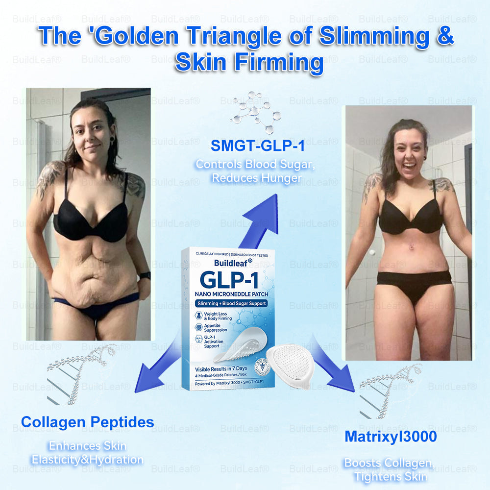 Official Store | BuildLeaf® SMGT-GLP-1 Nano Microneedle Patch with Collagen & Matrixyl 3000 丨Obesity,Cardiovascular Diseas, Diabetes, Sleep Apnea, Joint Problems and More