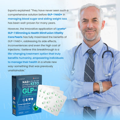 Lyyeto® GLP-1 Slimming & Health SlimFusion Vitality Core Pearls - NAD+ Moringa & ACV🔹XII
